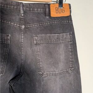 BDG Men's Charcoal Distressed Painter Style Straight Leg Jeans